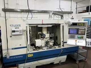 Studer CNC grinding machine work area and wheel